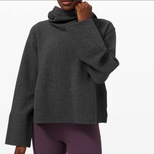 Lululemon Retreat Yourself Size M L Oversized Mock Neck Grey Sweatshirt Hoodie